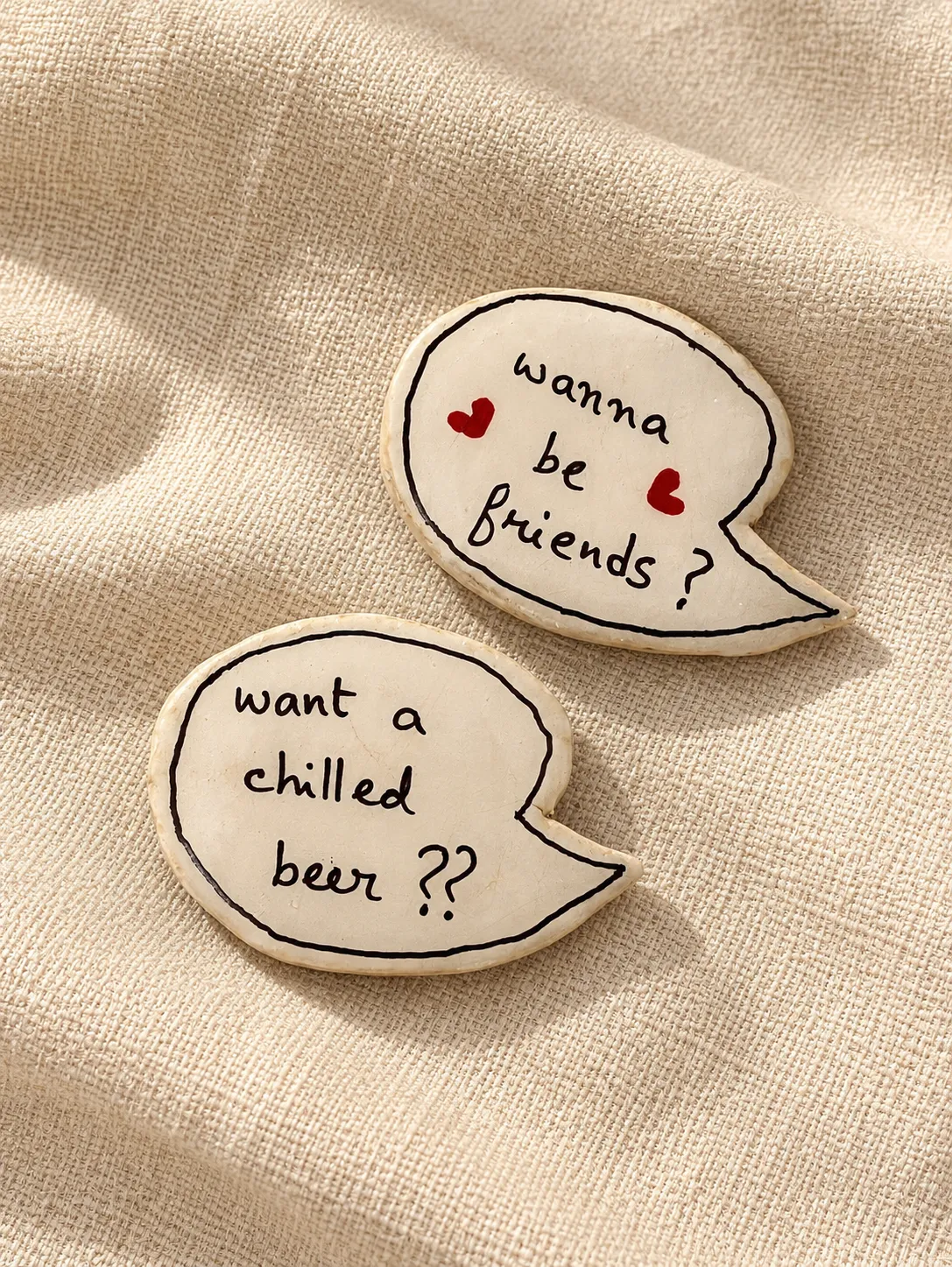 Speech bubble clay magnets