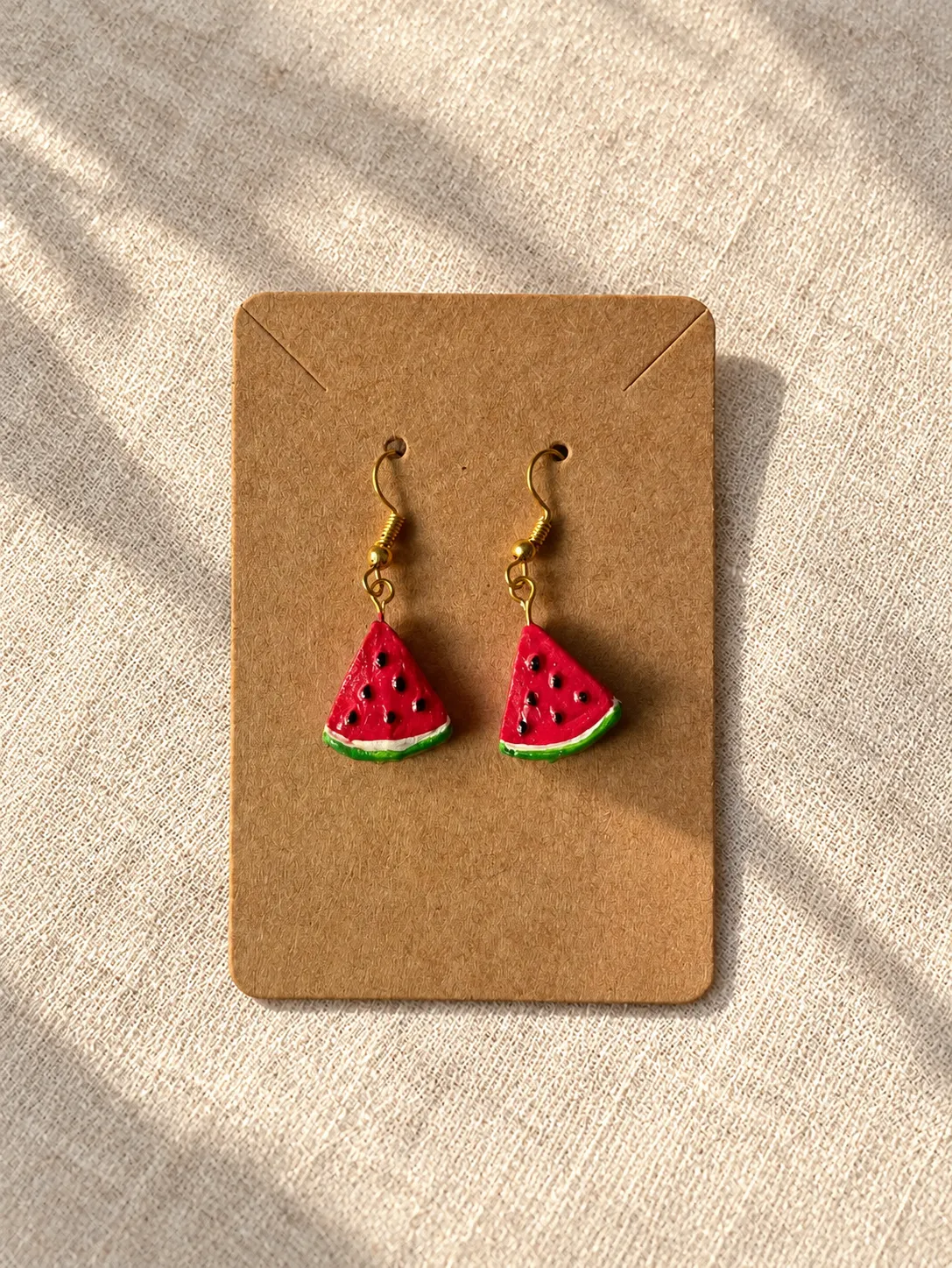 Watermelon clay earrings